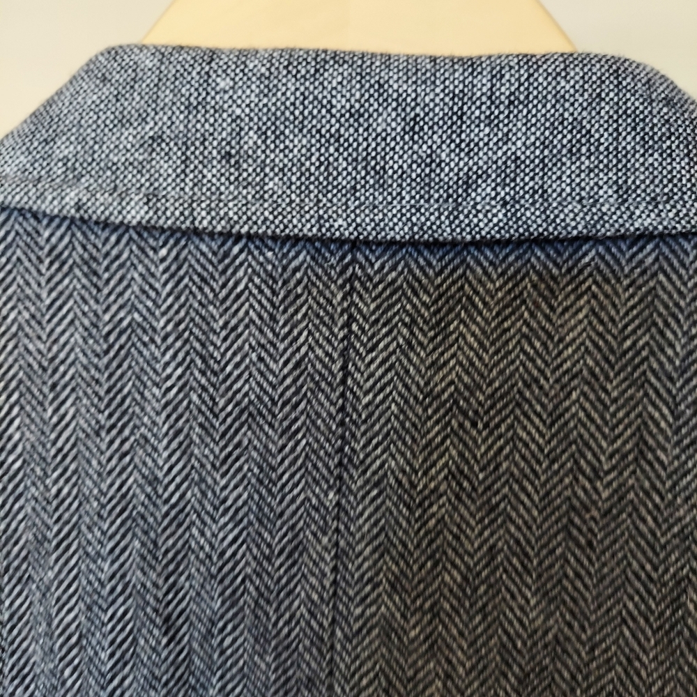 Alan Flusser Gray Blue Patchwork Wool Poly Tweed … - image 7